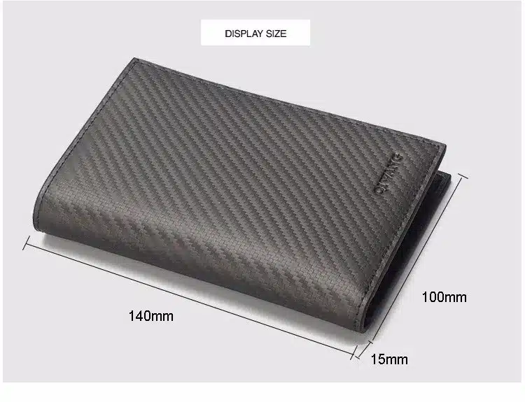 QIWANG Carbon Pattern Real Genuine Leather Men Passport Holder Wallets Case Business Passport Wallet Purse Credit&ID Car Wallet 15