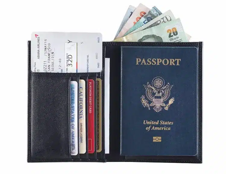 QIWANG Carbon Pattern Real Genuine Leather Men Passport Holder Wallets Case Business Passport Wallet Purse Credit&ID Car Wallet 20