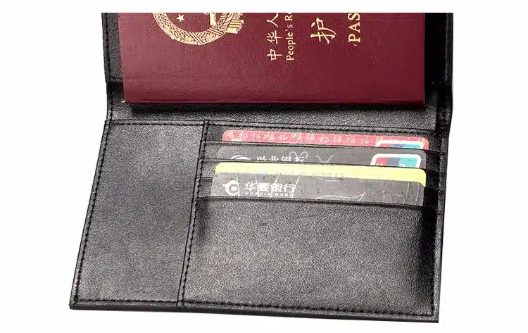 QIWANG Carbon Pattern Real Genuine Leather Men Passport Holder Wallets Case Business Passport Wallet Purse Credit&ID Car Wallet 22