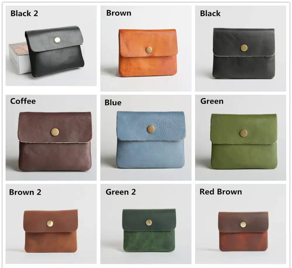Vintage Genuine Leather Cowhide Men Women Short Mini Small Wallet Wallets Coin Purse Pocket Zipper Card Holder Man Women's Purse 12