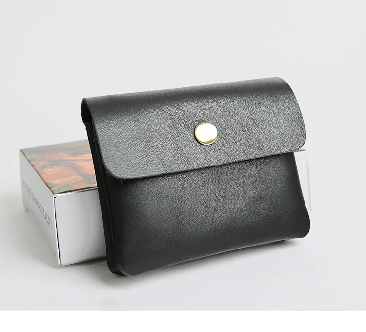 Vintage Genuine Leather Cowhide Men Women Short Mini Small Wallet Wallets Coin Purse Pocket Zipper Card Holder Man Women's Purse 23