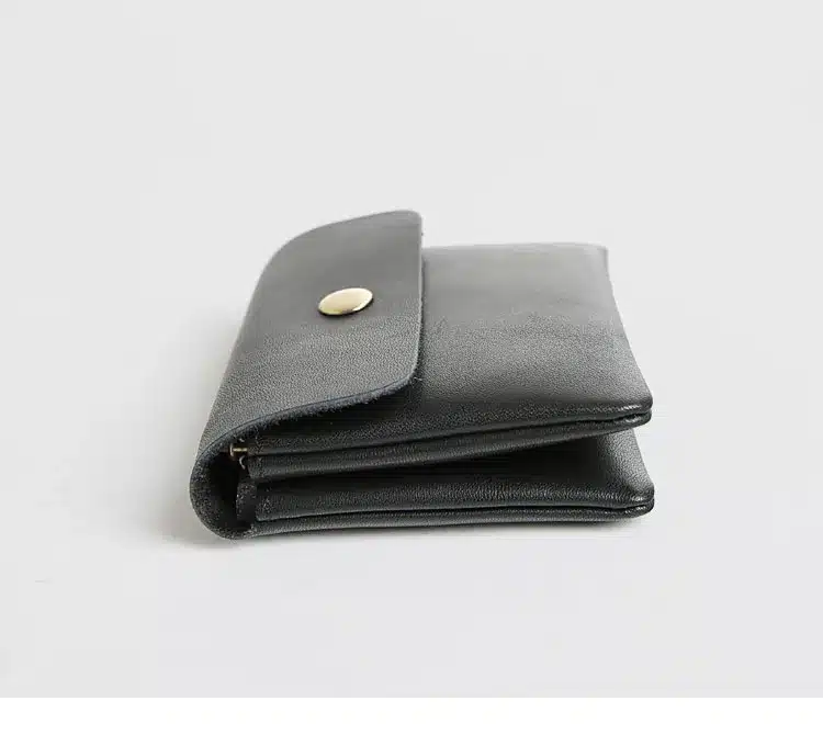 Vintage Genuine Leather Cowhide Men Women Short Mini Small Wallet Wallets Coin Purse Pocket Zipper Card Holder Man Women's Purse 26