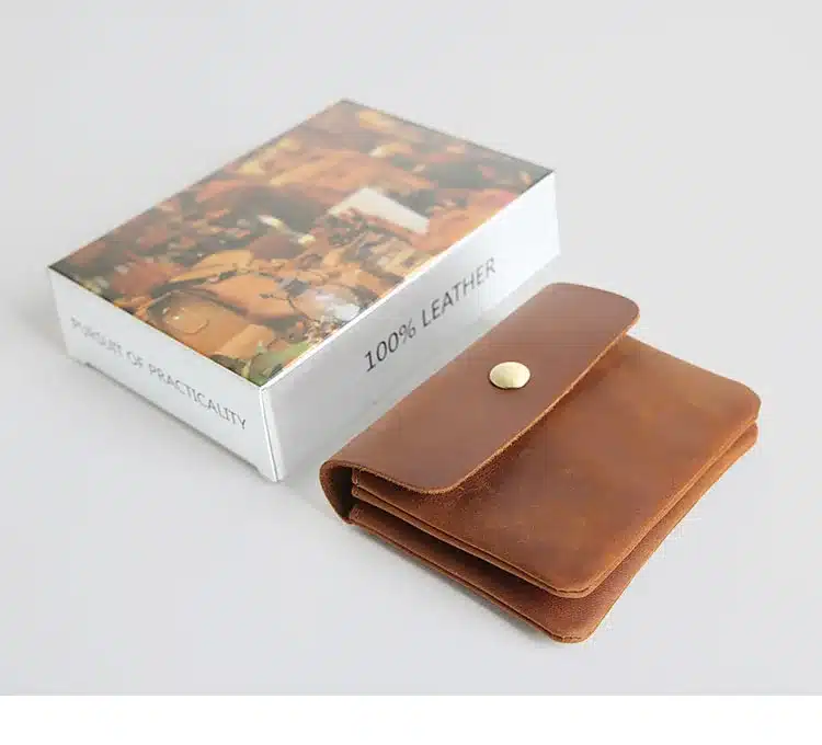 Vintage Genuine Leather Cowhide Men Women Short Mini Small Wallet Wallets Coin Purse Pocket Zipper Card Holder Man Women's Purse 30