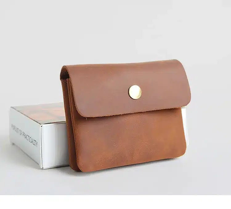 Vintage Genuine Leather Cowhide Men Women Short Mini Small Wallet Wallets Coin Purse Pocket Zipper Card Holder Man Women's Purse 31