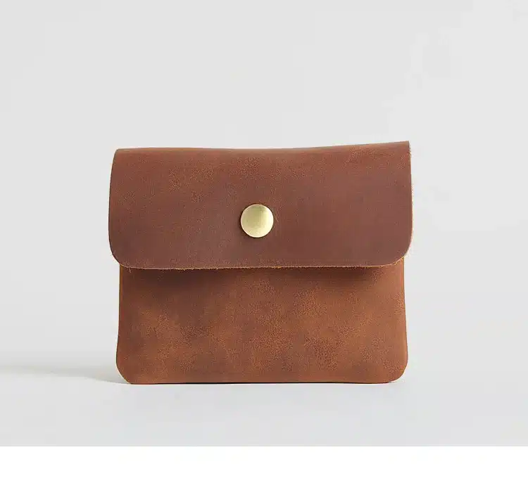 Vintage Genuine Leather Cowhide Men Women Short Mini Small Wallet Wallets Coin Purse Pocket Zipper Card Holder Man Women's Purse 32