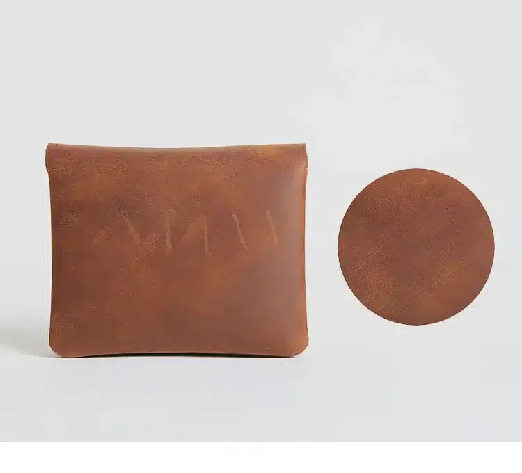 Vintage Genuine Leather Cowhide Men Women Short Mini Small Wallet Wallets Coin Purse Pocket Zipper Card Holder Man Women's Purse 33