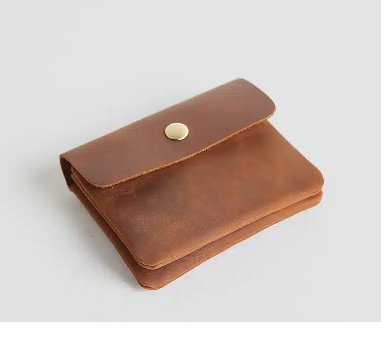 Vintage Genuine Leather Cowhide Men Women Short Mini Small Wallet Wallets Coin Purse Pocket Zipper Card Holder Man Women's Purse 34