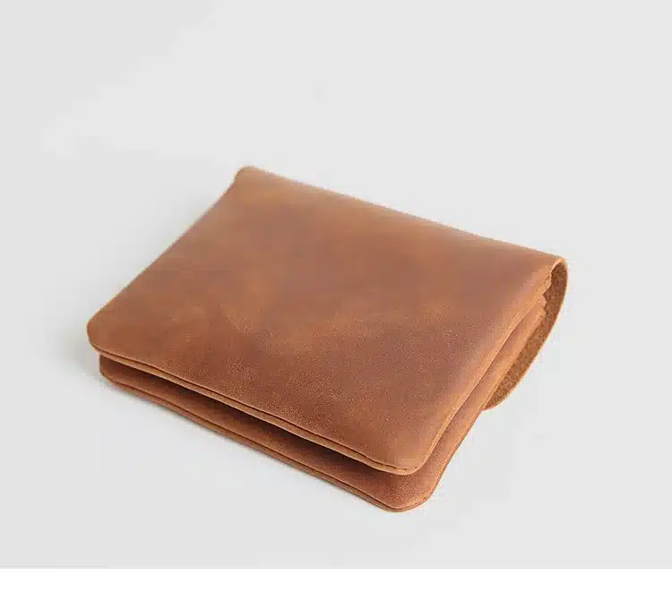 Vintage Genuine Leather Cowhide Men Women Short Mini Small Wallet Wallets Coin Purse Pocket Zipper Card Holder Man Women's Purse 36
