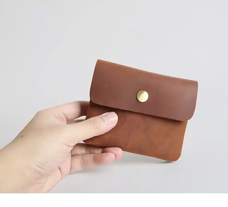 Vintage Genuine Leather Cowhide Men Women Short Mini Small Wallet Wallets Coin Purse Pocket Zipper Card Holder Man Women's Purse 39