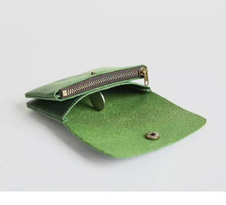 Vintage Genuine Leather Cowhide Men Women Short Mini Small Wallet Wallets Coin Purse Pocket Zipper Card Holder Man Women's Purse 46