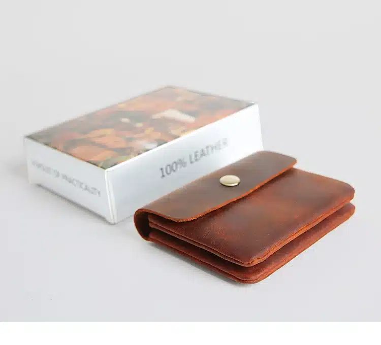 Vintage Genuine Leather Cowhide Men Women Short Mini Small Wallet Wallets Coin Purse Pocket Zipper Card Holder Man Women's Purse 49