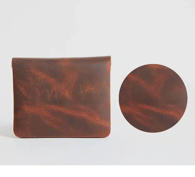 Vintage Genuine Leather Cowhide Men Women Short Mini Small Wallet Wallets Coin Purse Pocket Zipper Card Holder Man Women's Purse 51