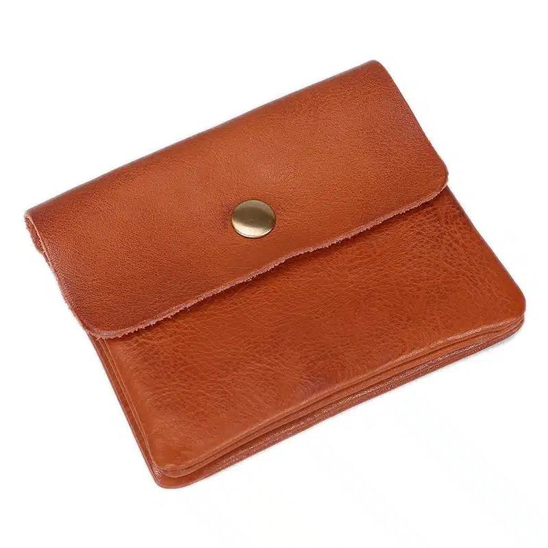 Vintage Genuine Leather Cowhide Men Women Short Mini Small Wallet Wallets Coin Purse Pocket Zipper Card Holder Man Women's Purse 58