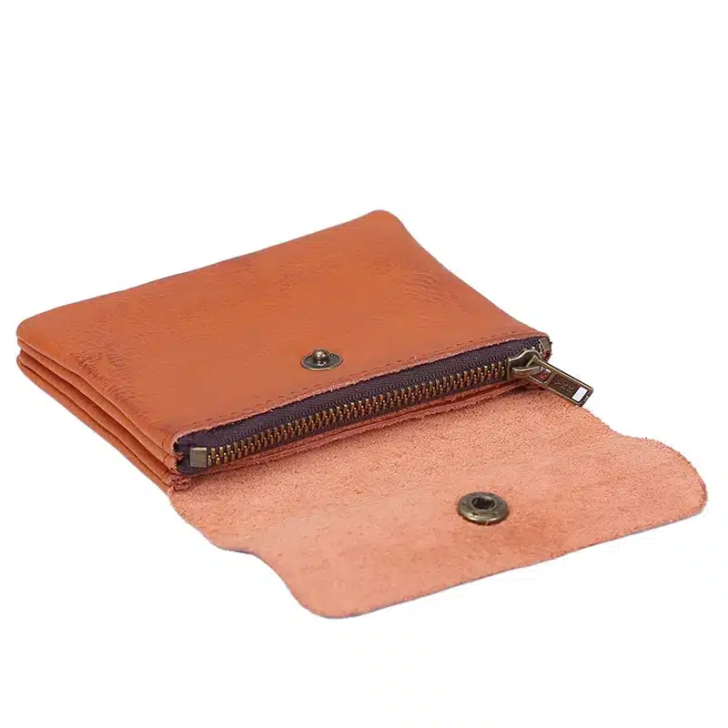 Vintage Genuine Leather Cowhide Men Women Short Mini Small Wallet Wallets Coin Purse Pocket Zipper Card Holder Man Women's Purse 63