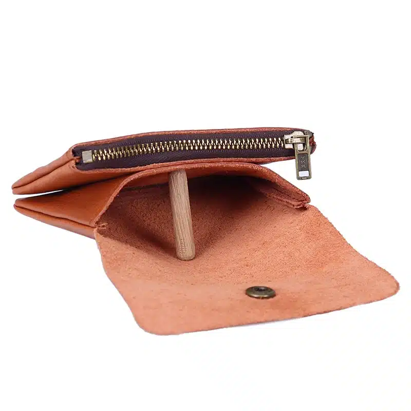Vintage Genuine Leather Cowhide Men Women Short Mini Small Wallet Wallets Coin Purse Pocket Zipper Card Holder Man Women's Purse 66