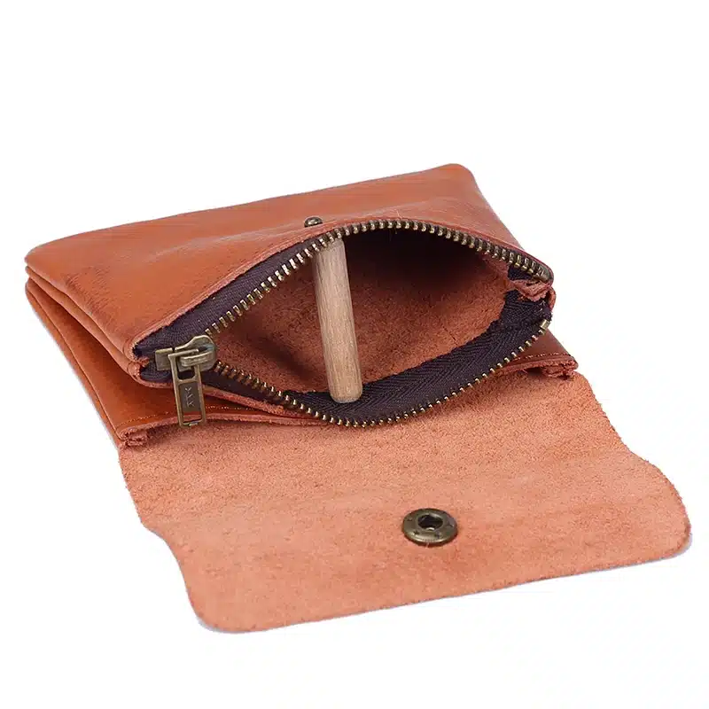 Vintage Genuine Leather Cowhide Men Women Short Mini Small Wallet Wallets Coin Purse Pocket Zipper Card Holder Man Women's Purse 67