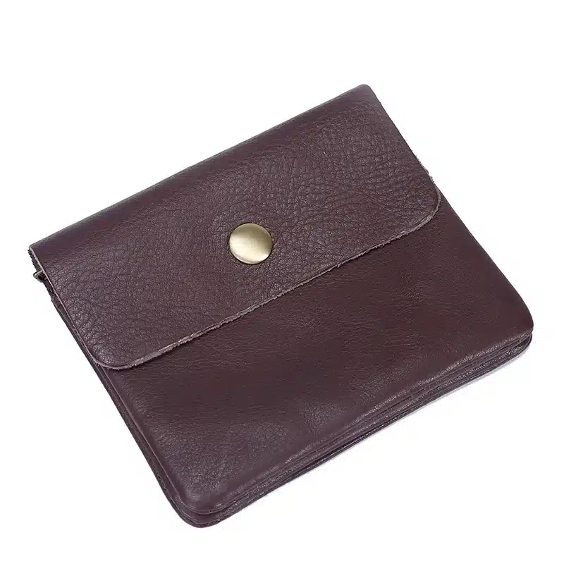 Vintage Genuine Leather Cowhide Men Women Short Mini Small Wallet Wallets Coin Purse Pocket Zipper Card Holder Man Women's Purse 73