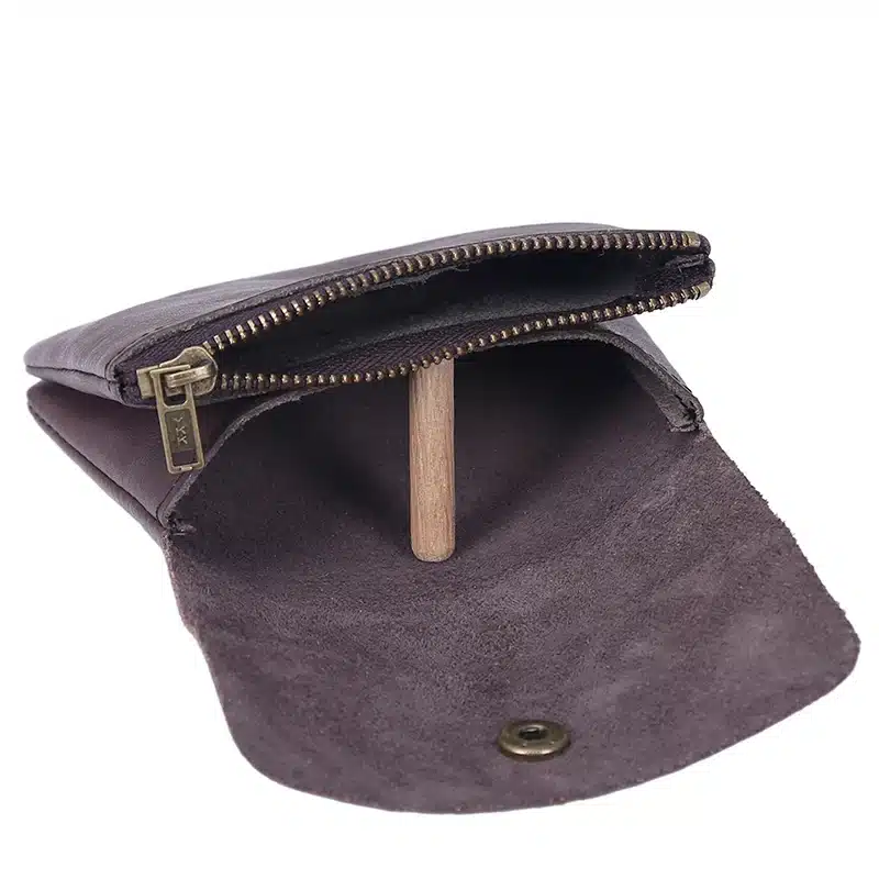 Vintage Genuine Leather Cowhide Men Women Short Mini Small Wallet Wallets Coin Purse Pocket Zipper Card Holder Man Women's Purse 78