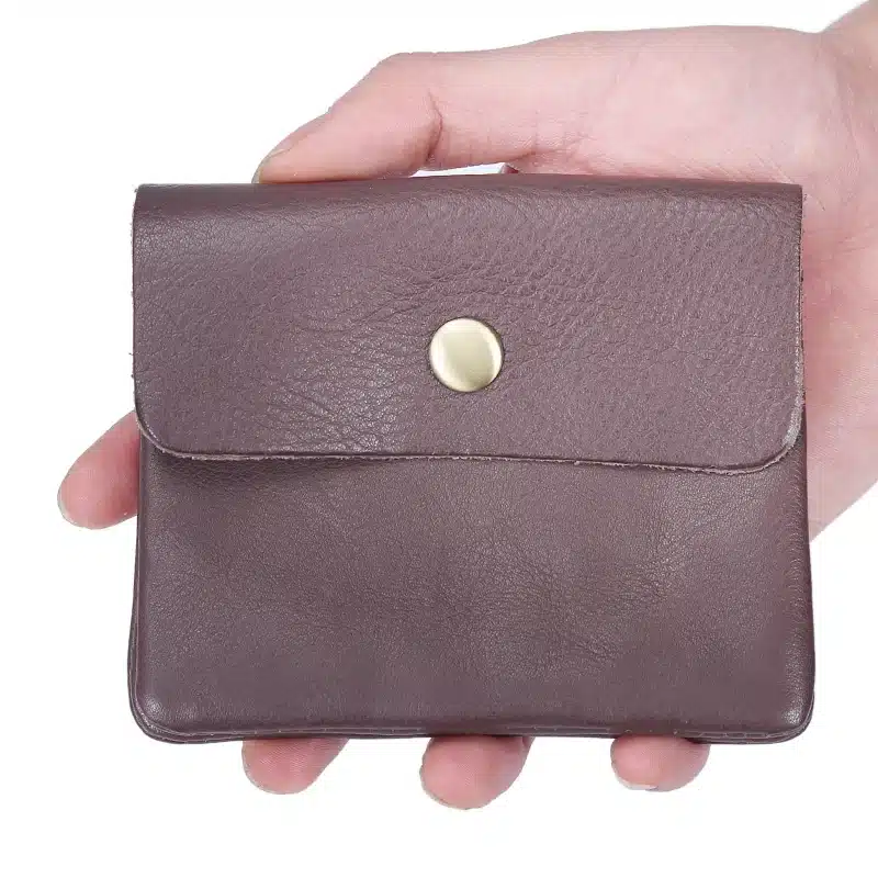 Vintage Genuine Leather Cowhide Men Women Short Mini Small Wallet Wallets Coin Purse Pocket Zipper Card Holder Man Women's Purse 80
