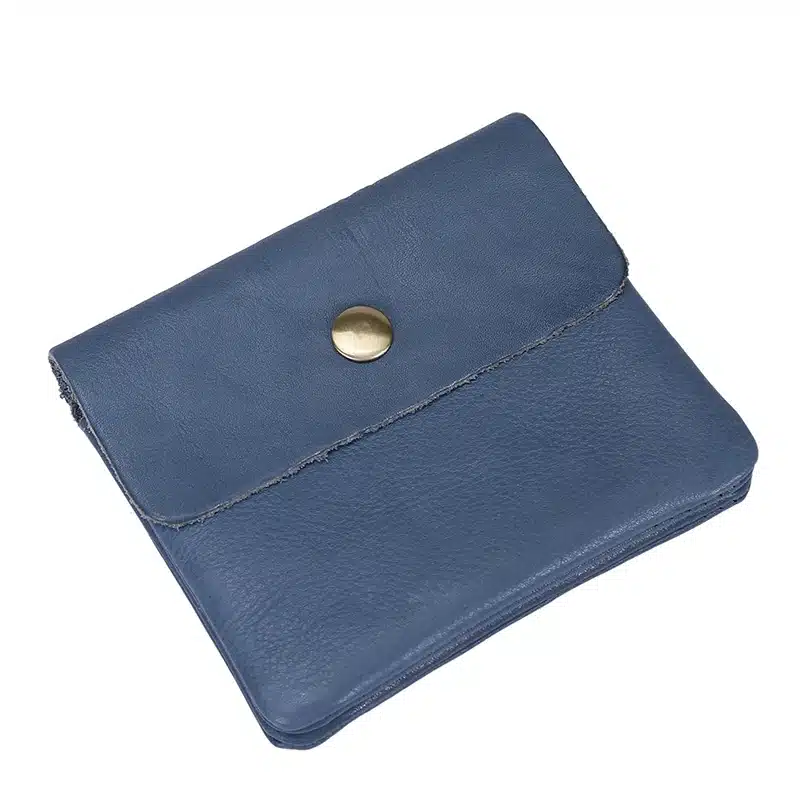 Vintage Genuine Leather Cowhide Men Women Short Mini Small Wallet Wallets Coin Purse Pocket Zipper Card Holder Man Women's Purse 82