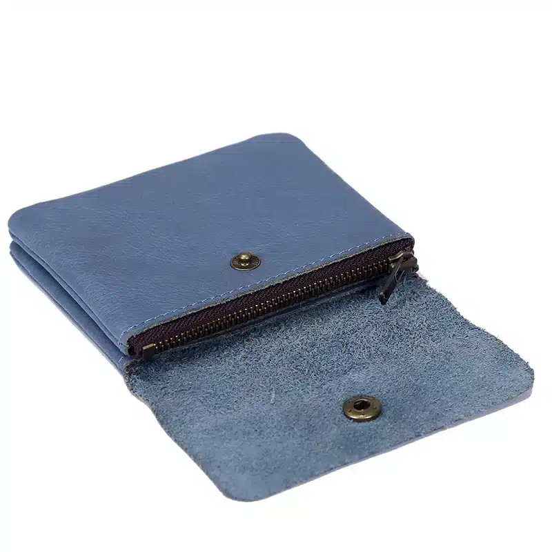 Vintage Genuine Leather Cowhide Men Women Short Mini Small Wallet Wallets Coin Purse Pocket Zipper Card Holder Man Women's Purse 86