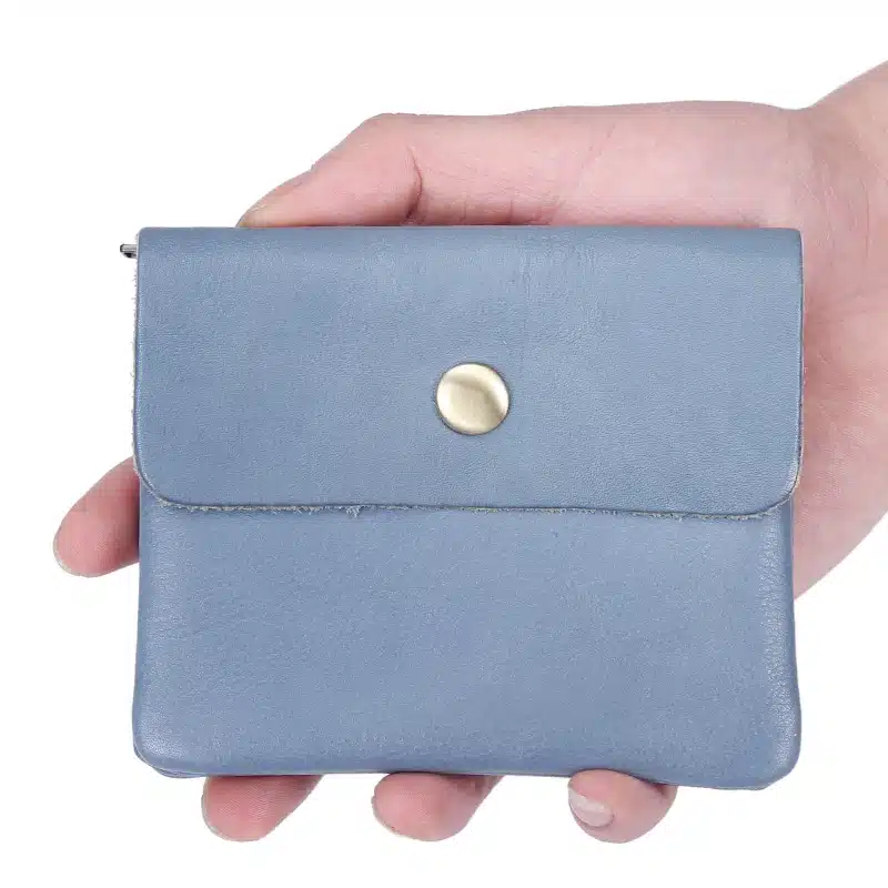 Vintage Genuine Leather Cowhide Men Women Short Mini Small Wallet Wallets Coin Purse Pocket Zipper Card Holder Man Women's Purse 89