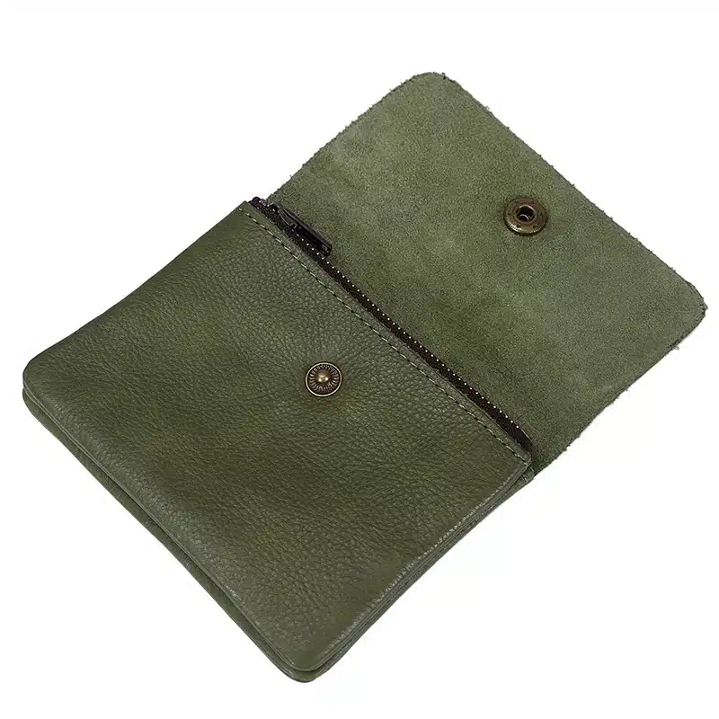 Vintage Genuine Leather Cowhide Men Women Short Mini Small Wallet Wallets Coin Purse Pocket Zipper Card Holder Man Women's Purse 93