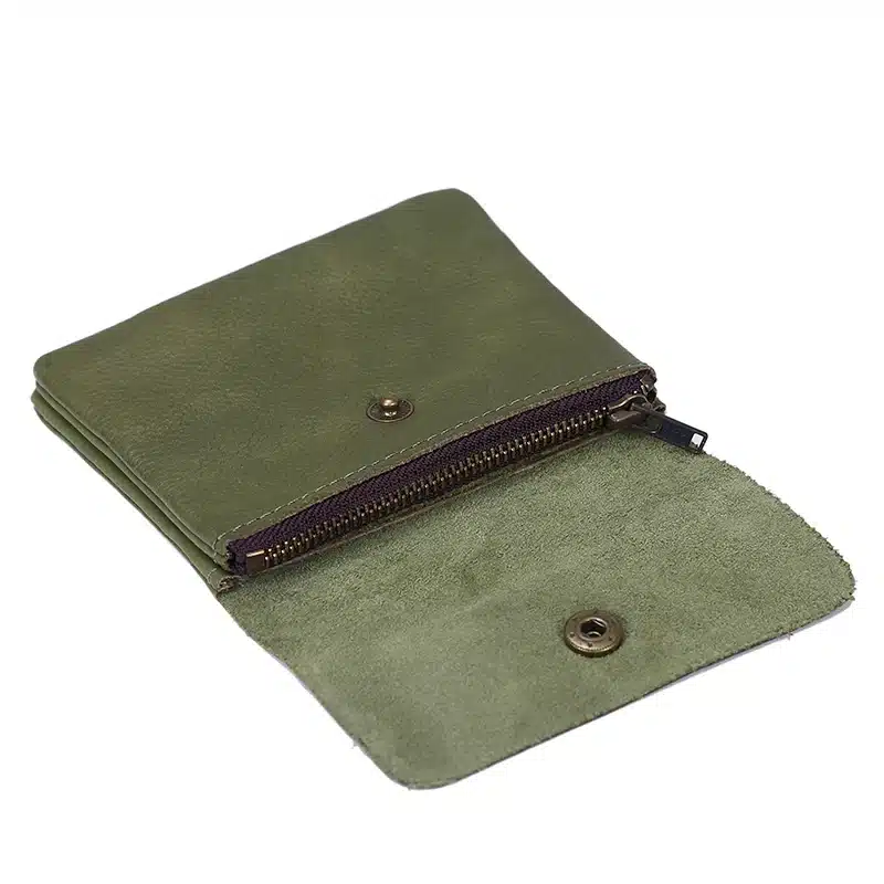 Vintage Genuine Leather Cowhide Men Women Short Mini Small Wallet Wallets Coin Purse Pocket Zipper Card Holder Man Women's Purse 95