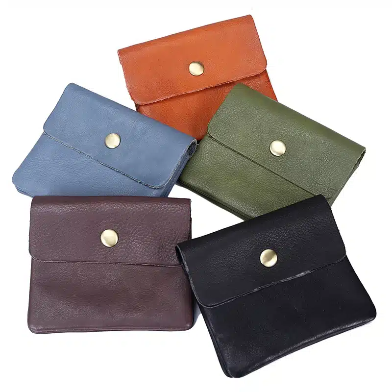 Vintage Genuine Leather Cowhide Men Women Short Mini Small Wallet Wallets Coin Purse Pocket Zipper Card Holder Man Women's Purse 99