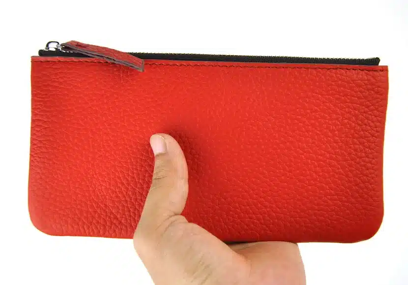 Men Women Genuine Leather Simple Zip Wallet Cellphone Bag Fashion Designer Purse Checkbook Coin Change Credit Card Holder Clutch 16