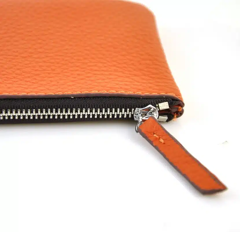Men Women Genuine Leather Simple Zip Wallet Cellphone Bag Fashion Designer Purse Checkbook Coin Change Credit Card Holder Clutch 29