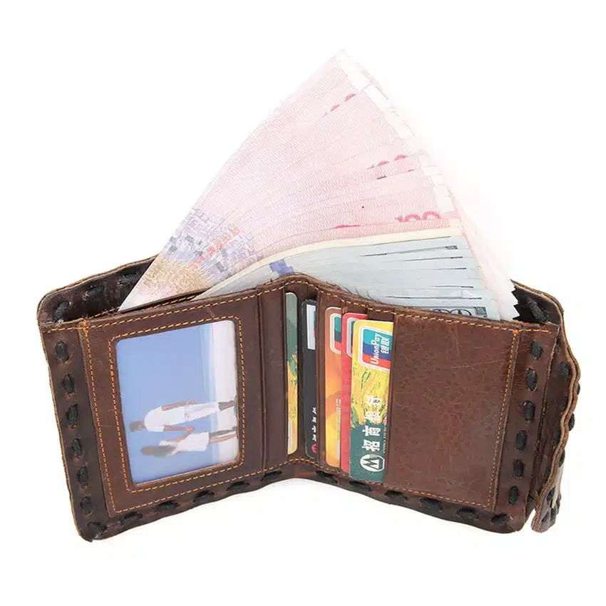 WERICHEST Men Wallets 2017 Vintage Hasp Open Genuine Leather Wallet High Large Capacity Unique Decor Real Cow Leather Purse 4