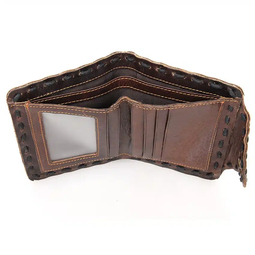 WERICHEST Men Wallets 2017 Vintage Hasp Open Genuine Leather Wallet High Large Capacity Unique Decor Real Cow Leather Purse 5
