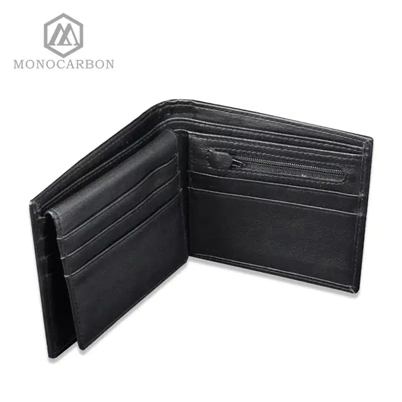 Monocarbon Luxury Design Real Carbon Fiber Matte Surface Pattern Leather Short Vintage Wallet Business Men Purse 12