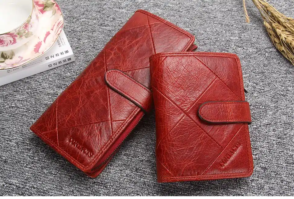 Contact's 2017 New Vintage Women Wallets Female Genuine Leather Womens Wallet Zipper and Hasp Design With Coin Purse Pockets 12