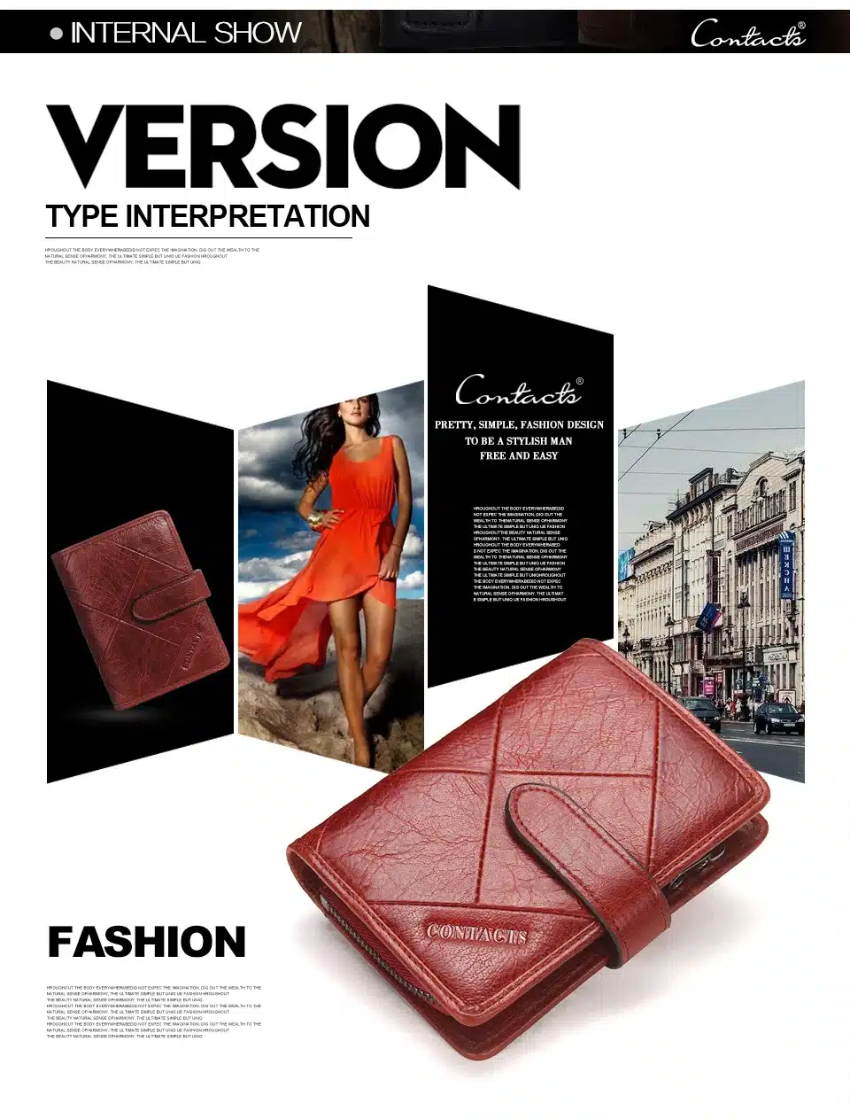 Contact's 2017 New Vintage Women Wallets Female Genuine Leather Womens Wallet Zipper and Hasp Design With Coin Purse Pockets 15