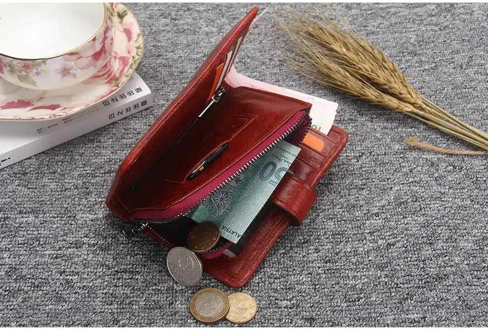Contact's 2017 New Vintage Women Wallets Female Genuine Leather Womens Wallet Zipper and Hasp Design With Coin Purse Pockets 21