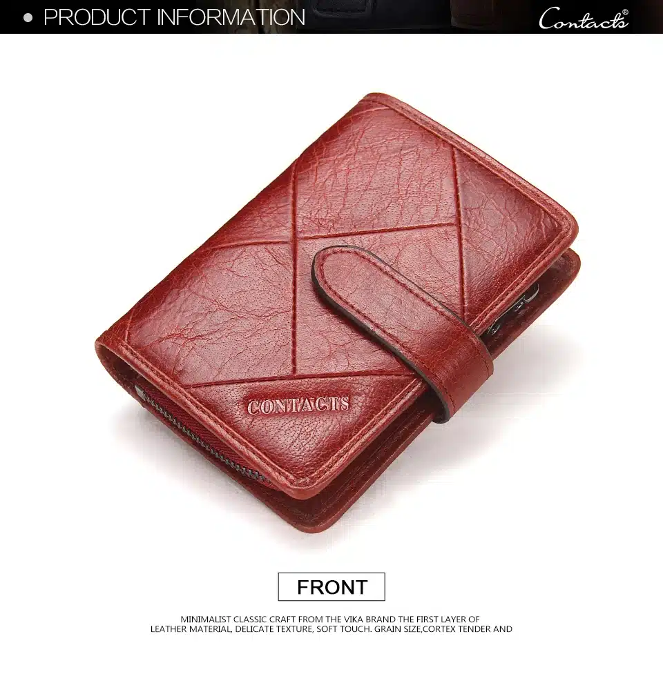 Contact's 2017 New Vintage Women Wallets Female Genuine Leather Womens Wallet Zipper and Hasp Design With Coin Purse Pockets 22