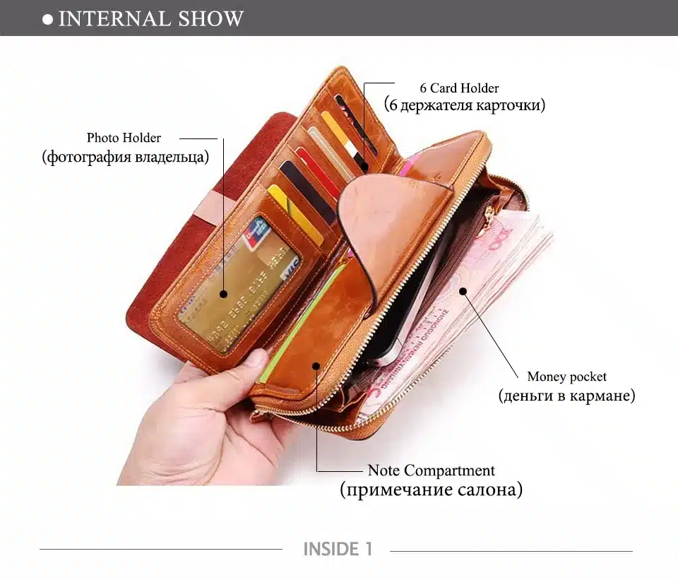 2016 Hot Sales First Layer Of Cowhide Female Wallets Zipper Genuine Leather Long Design Lovers Men/Women Wallets 14