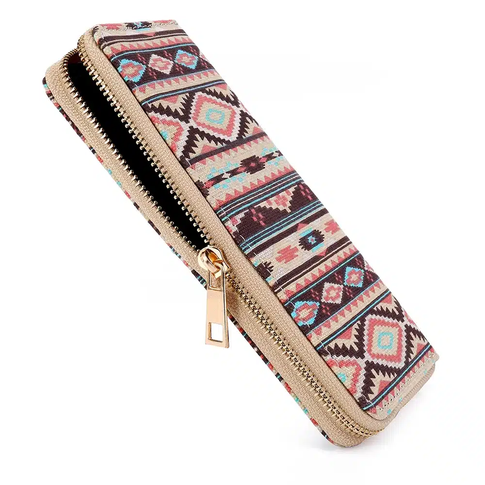Sansarya 10 Colors Bohemia Woven Boho Long Women Wallet Aztec Female Purse Ladies Tribal Card Holder Girls With Cupreous Zipper 3