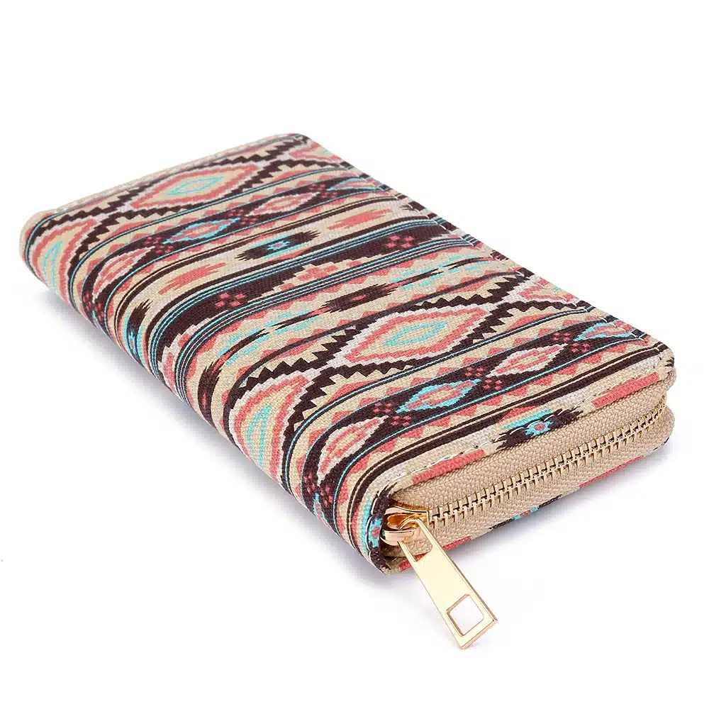Sansarya 10 Colors Bohemia Woven Boho Long Women Wallet Aztec Female Purse Ladies Tribal Card Holder Girls With Cupreous Zipper 4