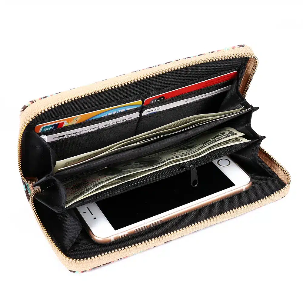 Sansarya 10 Colors Bohemia Woven Boho Long Women Wallet Aztec Female Purse Ladies Tribal Card Holder Girls With Cupreous Zipper 6