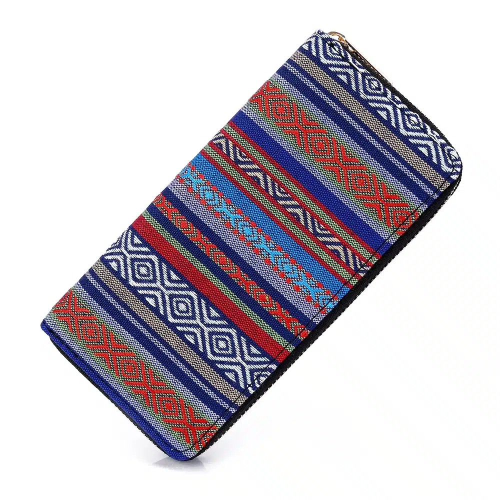 Sansarya 10 Colors Bohemia Woven Boho Long Women Wallet Aztec Female Purse Ladies Tribal Card Holder Girls With Cupreous Zipper 8