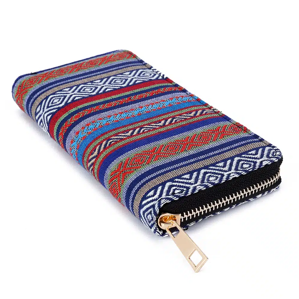 Sansarya 10 Colors Bohemia Woven Boho Long Women Wallet Aztec Female Purse Ladies Tribal Card Holder Girls With Cupreous Zipper 9