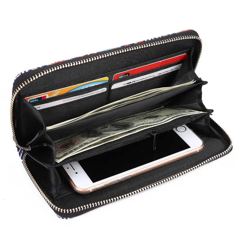 Sansarya 10 Colors Bohemia Woven Boho Long Women Wallet Aztec Female Purse Ladies Tribal Card Holder Girls With Cupreous Zipper 12