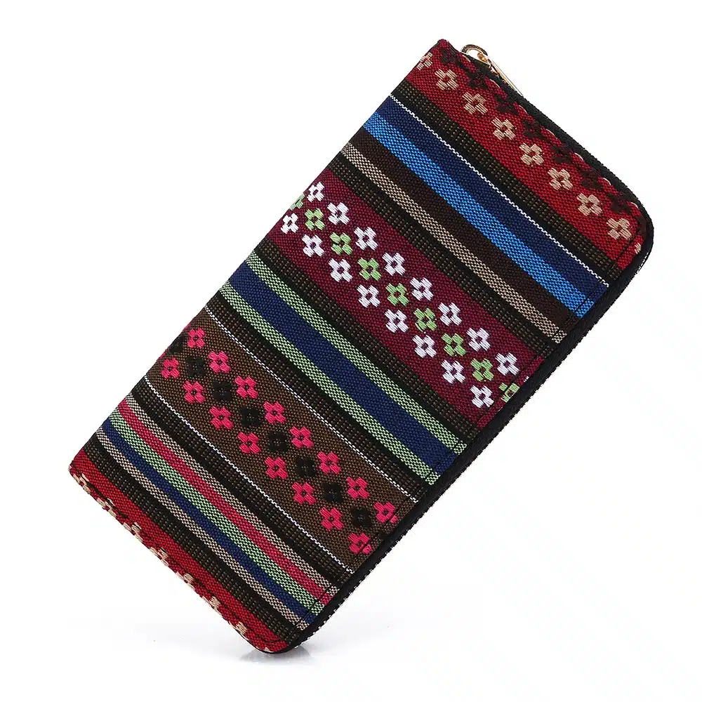 Sansarya 10 Colors Bohemia Woven Boho Long Women Wallet Aztec Female Purse Ladies Tribal Card Holder Girls With Cupreous Zipper 20