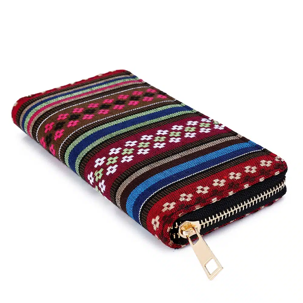 Sansarya 10 Colors Bohemia Woven Boho Long Women Wallet Aztec Female Purse Ladies Tribal Card Holder Girls With Cupreous Zipper 21