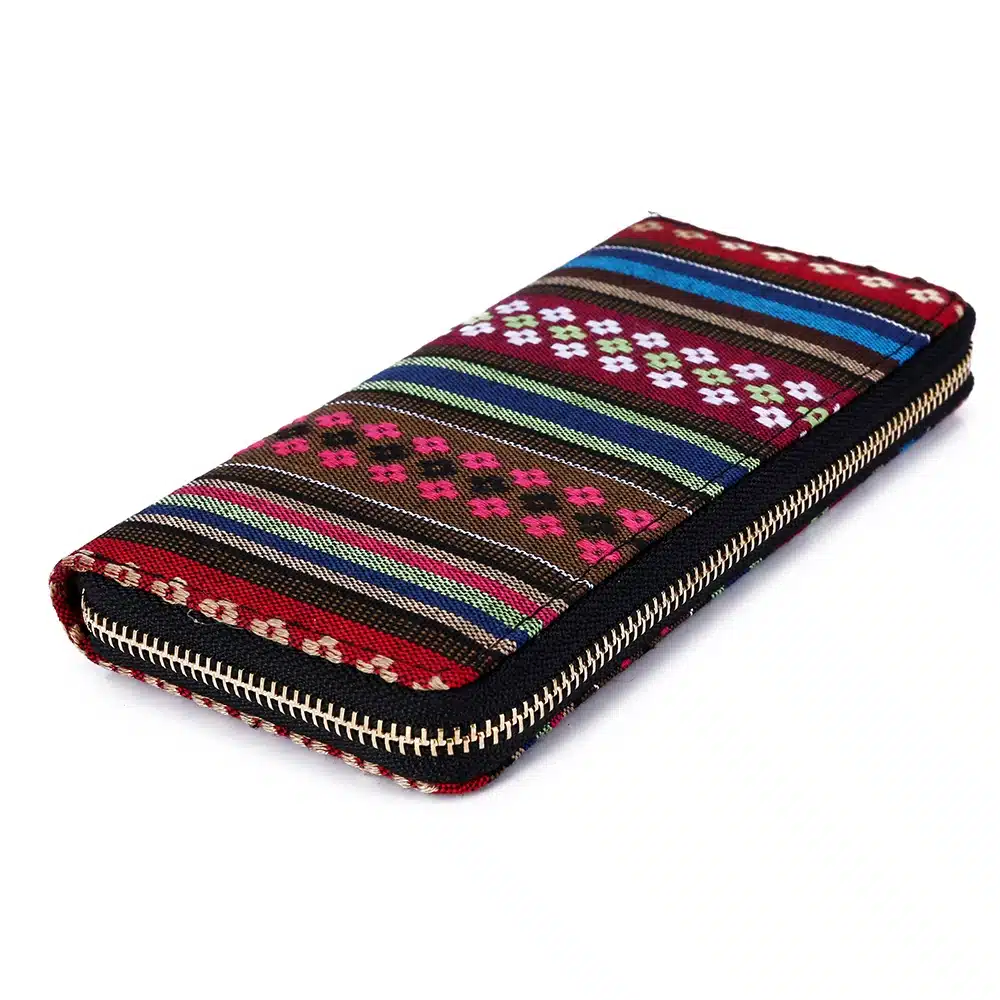 Sansarya 10 Colors Bohemia Woven Boho Long Women Wallet Aztec Female Purse Ladies Tribal Card Holder Girls With Cupreous Zipper 22