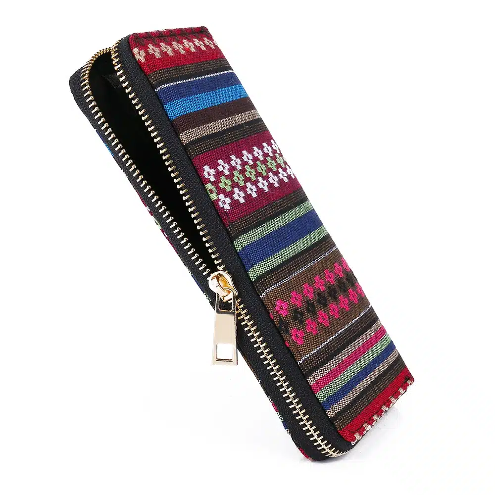 Sansarya 10 Colors Bohemia Woven Boho Long Women Wallet Aztec Female Purse Ladies Tribal Card Holder Girls With Cupreous Zipper 23