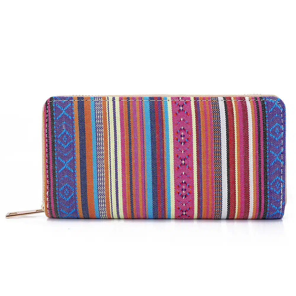 Sansarya 10 Colors Bohemia Woven Boho Long Women Wallet Aztec Female Purse Ladies Tribal Card Holder Girls With Cupreous Zipper 25